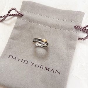 Davis Yurman X Crossover Band Ring in Sterling Silver with 18K Yellow Gold